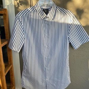 H&M Striped Short Sleeve Dress Shirt